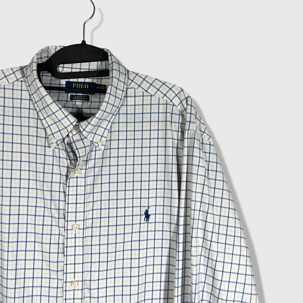 Polo Ralph Lauren Performance Button Down Shirt Mens XXL Plaid Preppy Classic